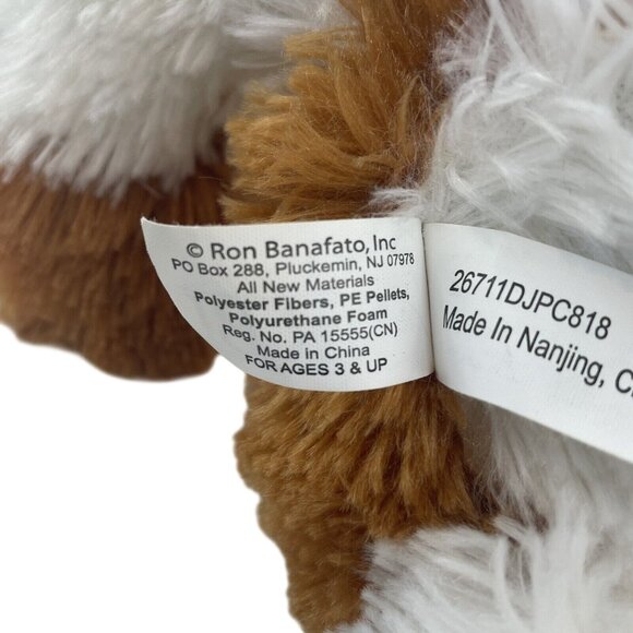 RBI Puppy Dog 16” Plush White Brown w/Red Plaid Collar by Ron Banafato Inc - Picture 7 of 8